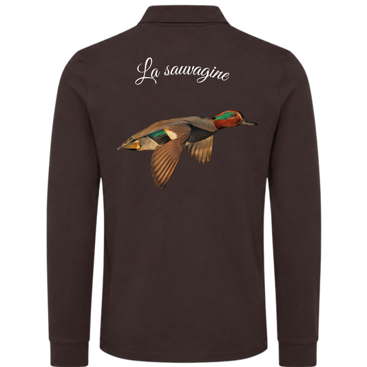 Polo manche longue -PATRIOTE CHASSEUR- La sauvagine