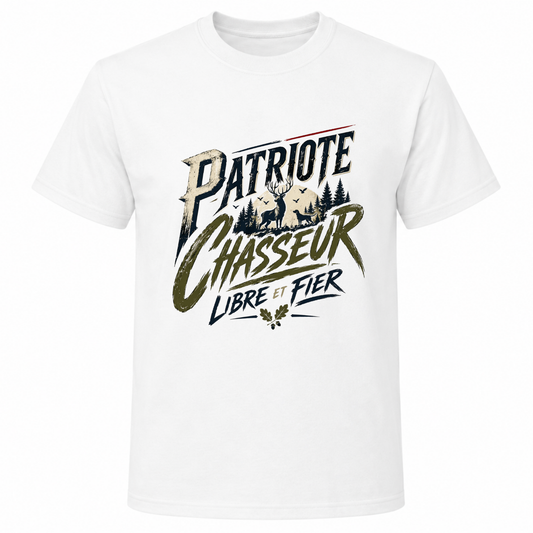 T-shirt -PATRIOTE CHASSEUR- Libre et fier
