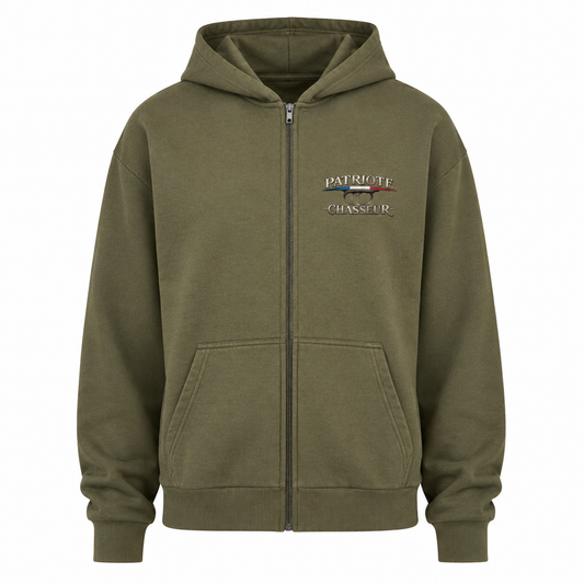 Veste à capuche zippé -PATRIOTE CHASSEUR– Confort et caractère