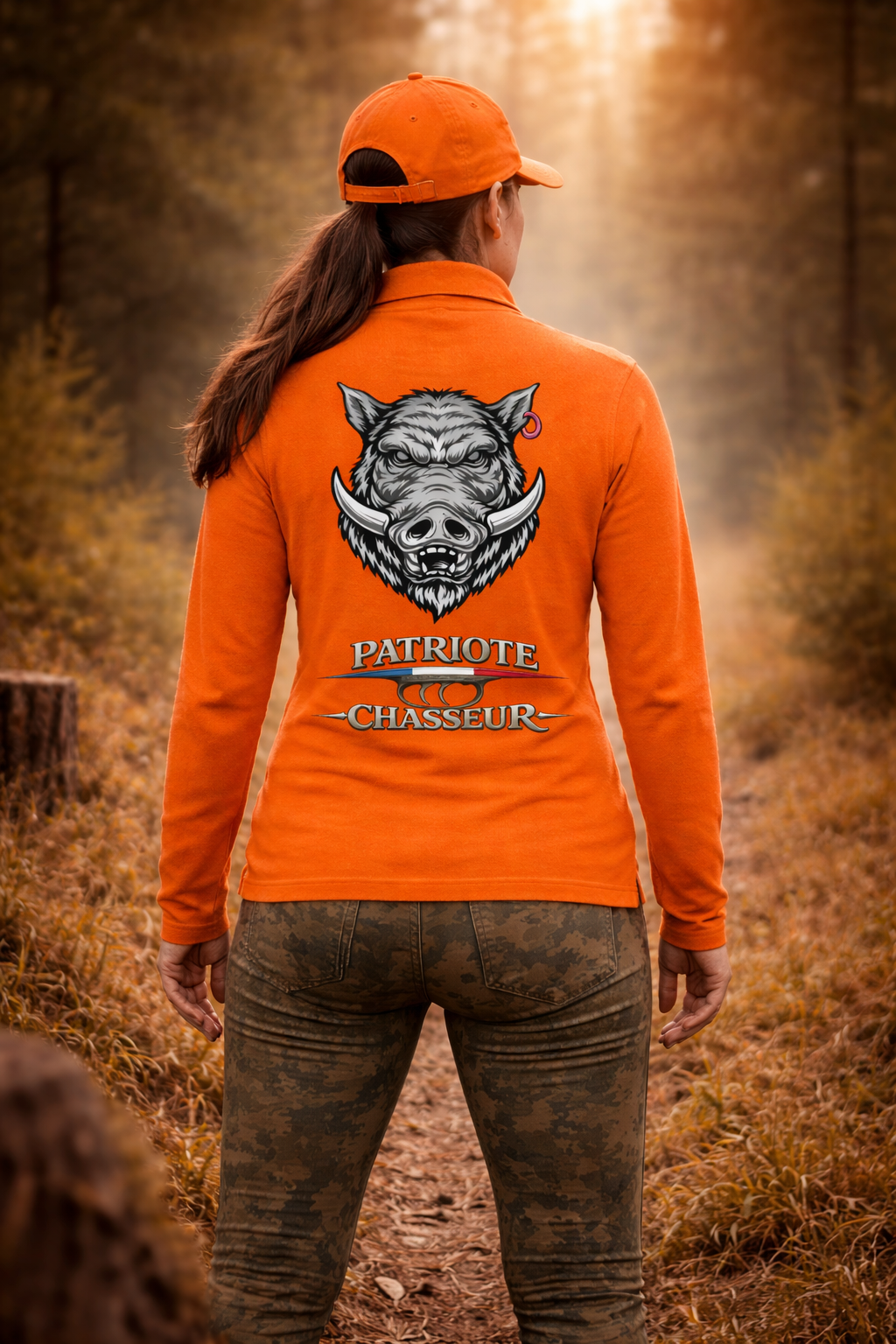 Polo Femme -PATRIOTE CHASSEUR- La traqueuse