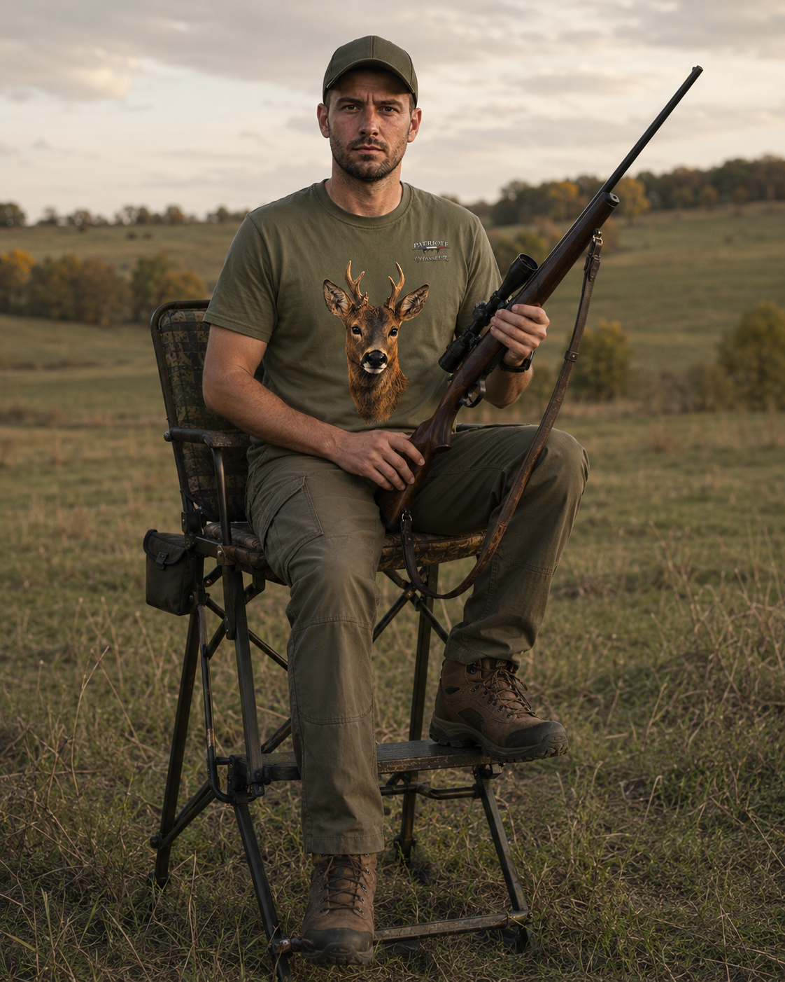T-shirt Homme -PATRIOTE CHASSEUR- Le prince des bois