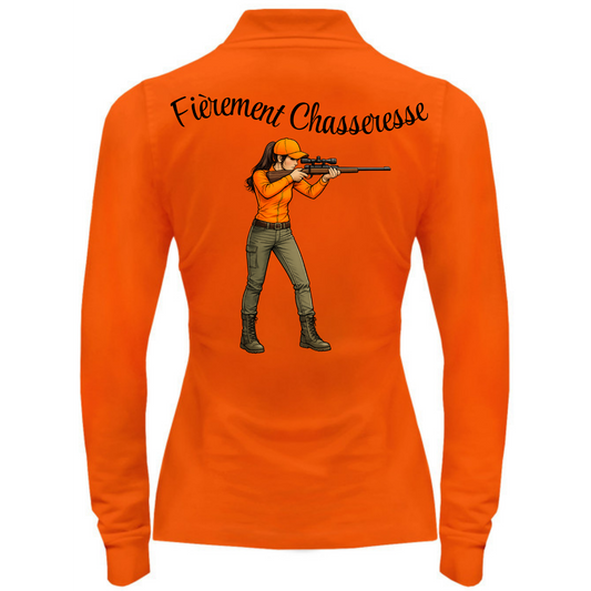 Polo femme -PATRIOTE CHASSERESSE- Fièrement Chasseresse