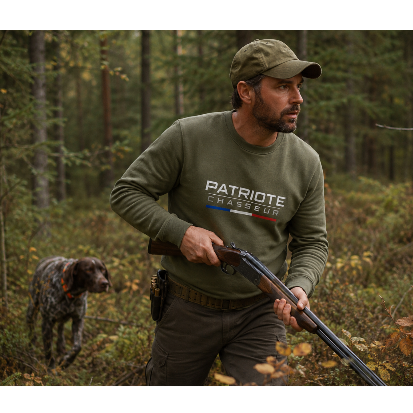Sweat  Homme -PATRIOTRE CHASSEUR- Le reflet des bois