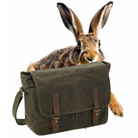 Sac - Sacoche chasse haut de gamme PATRIOTE CHASSEUR en toile huilée et cuir-LE MONTAGNARD-