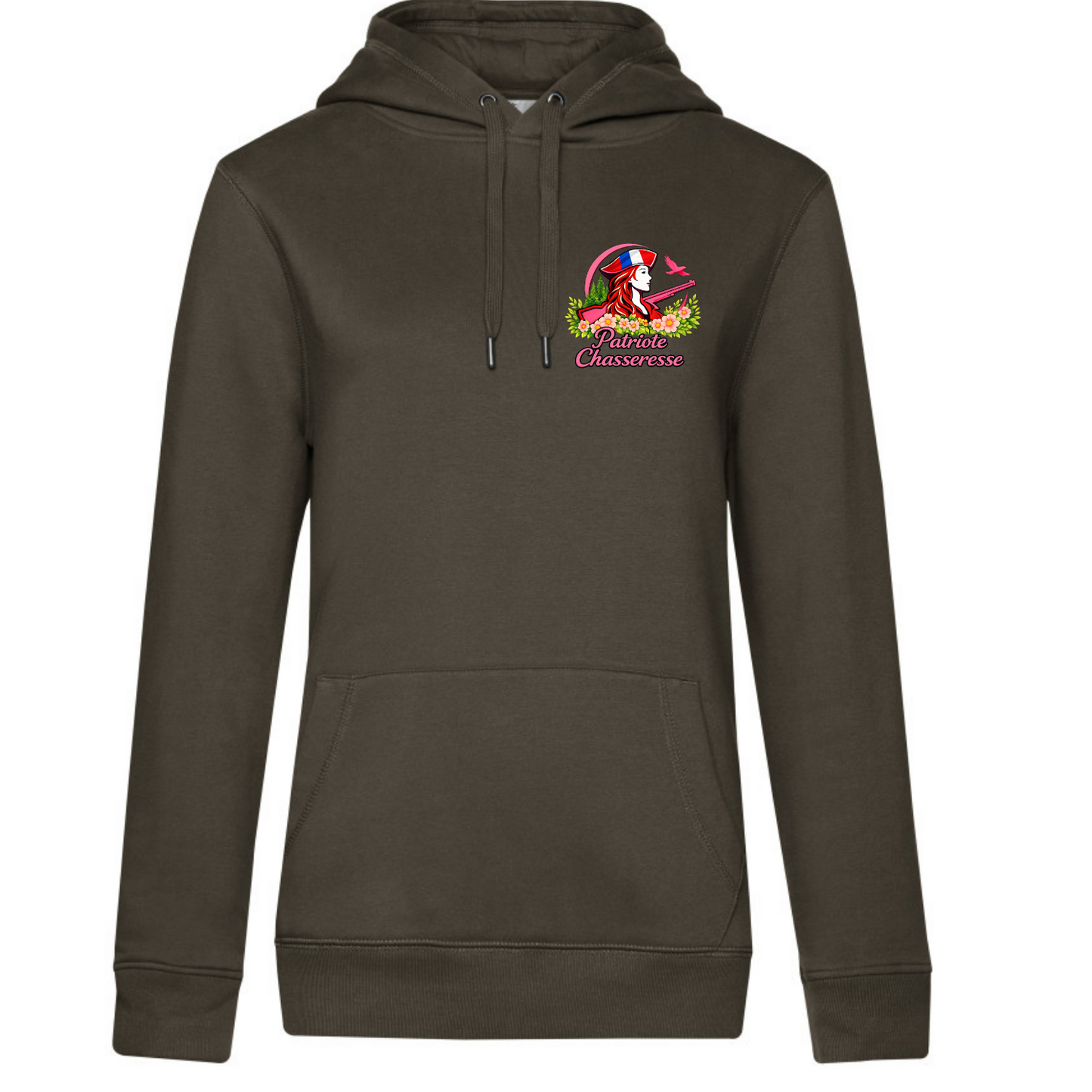 Sweat femme -PATRIOTE CHASSERESSE- La chasse au féminin