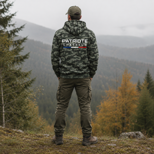 Sweat Camo Unisexe -PATRIOTE CHASSEUR- Les sous bois