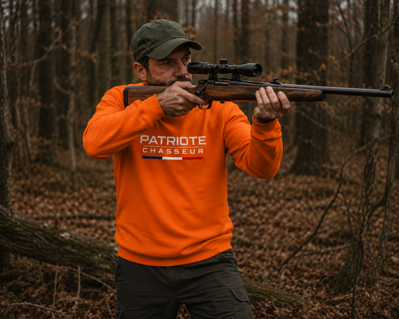 Sweat Unisexe -PATRIOTE CHASSEUR- Battue adept