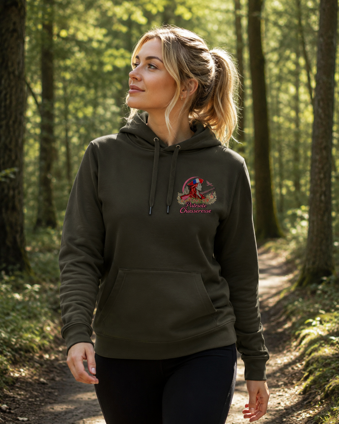 Sweat femme -PATRIOTE CHASSERESSE- La chasse au féminin