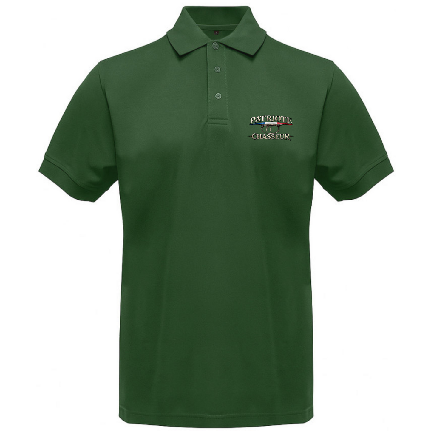 Polo Homme vert forêt -PATRIOTE CHASSEUR- Le passionné