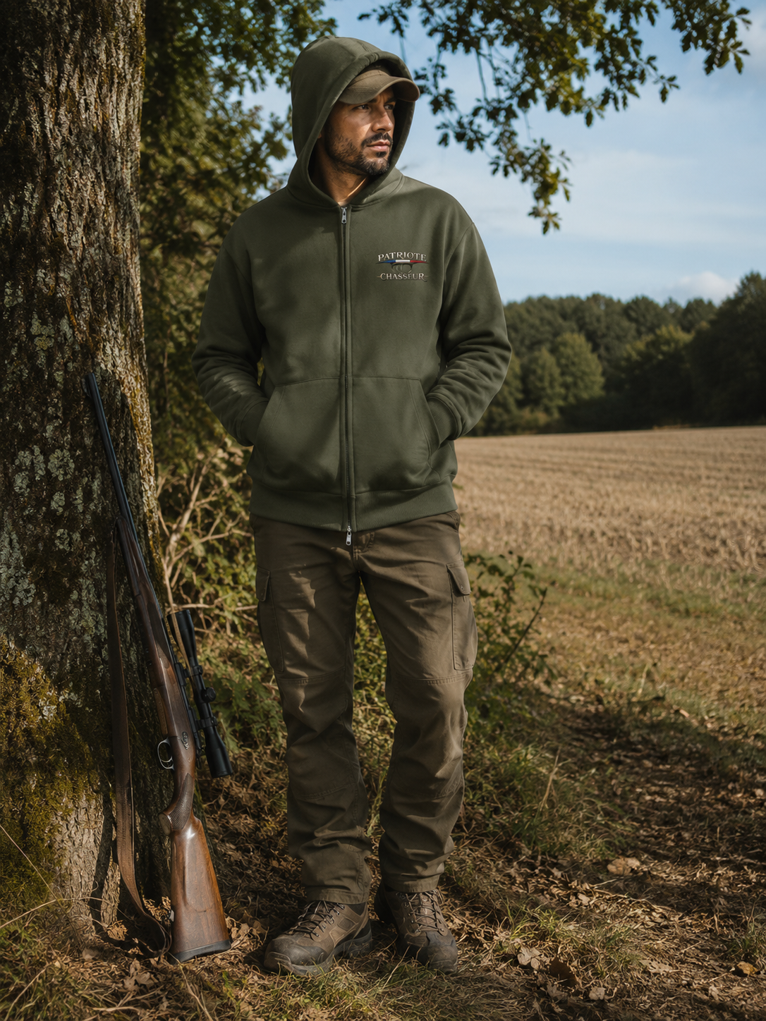 Veste à Capuche Zippé -Patriote Chasseur- L’Authentique Outdoor
