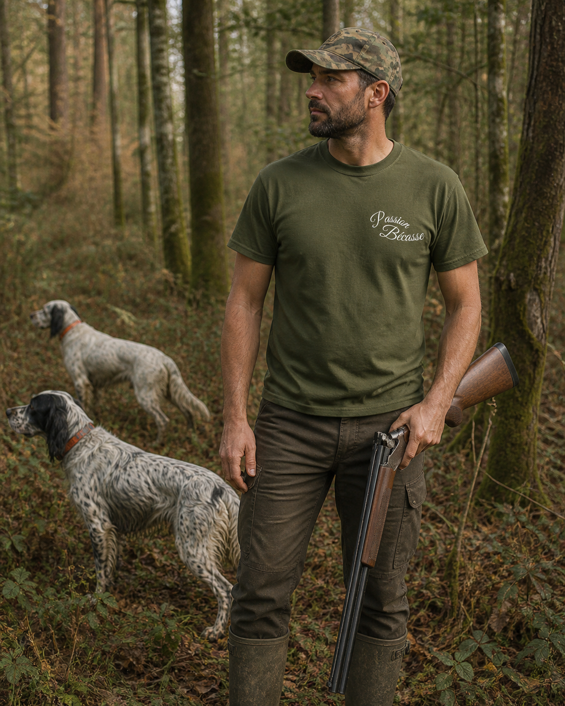T-shirt col rond -PATRIOTE CHASSEUR– Passion Bécasse