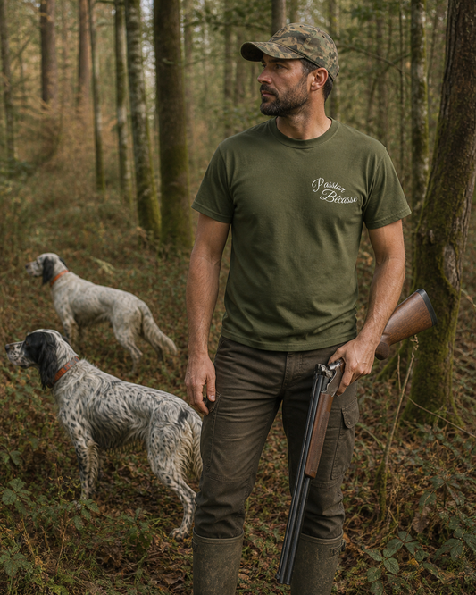 T-shirt col rond -PATRIOTE CHASSEUR– Passion Bécasse