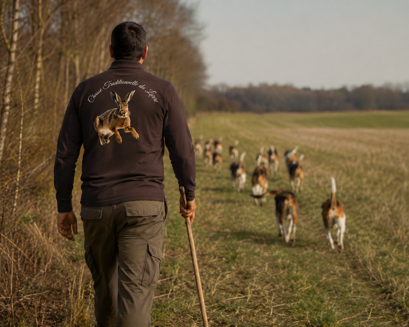 Polos manche longue -PATRIOTE CHASSEUR- Passion lièvre